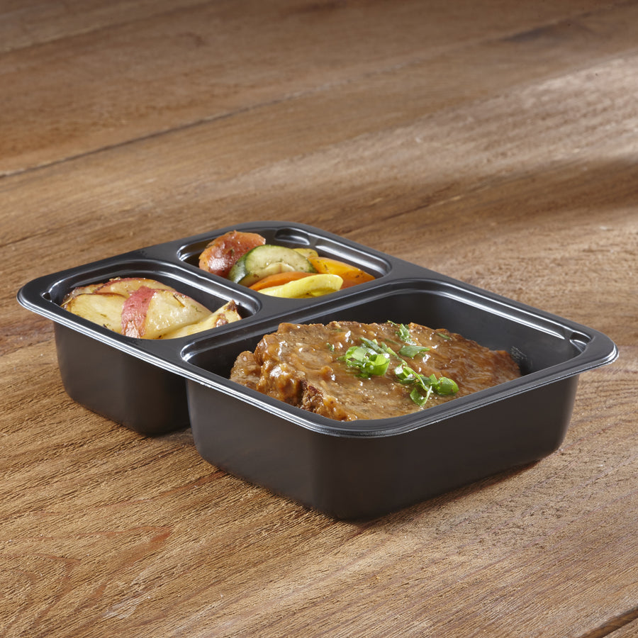 Container Plastic 3 Compartments Hot CPET - 1 x 390 count - Sabert - Packaging and Accessories - Restaurant Supplies and Equipment - Canadian Distribution