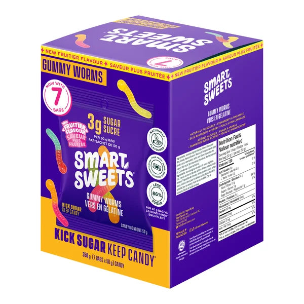 Vers gélifiés - 28 x 50 g - Smart Sweets - Distribution canadienne - Livraison gratuite au Canada pour les commandes de plus de 199 $ CA