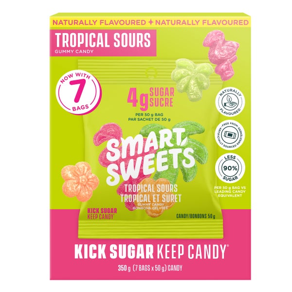 Tropical Sours - 28 x 50 g - Smart Sweets - Canadian Distribution