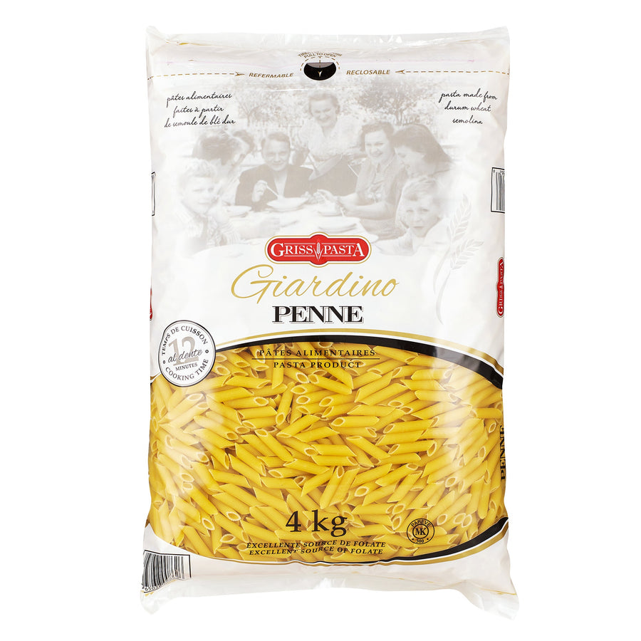 Griss Pasta Giardino Penne - 4 x 4 kg - Grocery and Food Items - Canadian Distribution