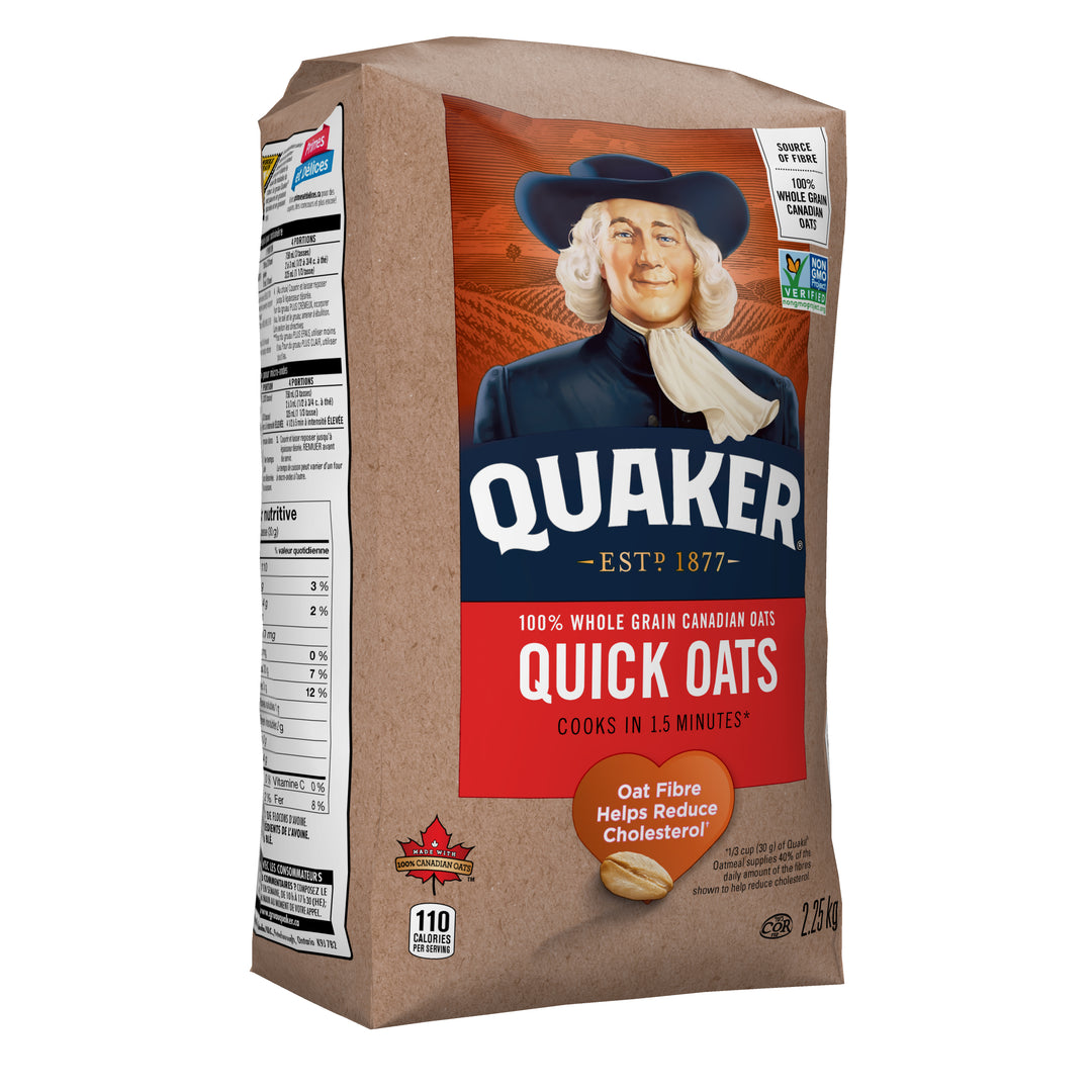 Cereal Oat Quick Package - 10 x 2.25 kg - Quaker - Restaurant and Foodservice Ingredients - Canadian Distribution