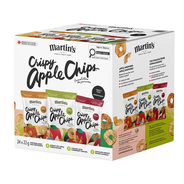 Crispy Apple Chips - 96 x 22 g - Martin’s - Canadian Distribution