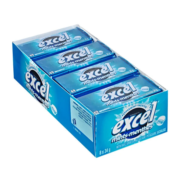 Bonbons à la menthe poivrée - 4 paquets de 8 - Excel - Distribution canadienne - Livraison gratuite au Canada pour les commandes de plus de 199 $ CA