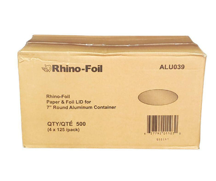 Rhino - 7" Paper Lid for Alum. Containers - Heavy
