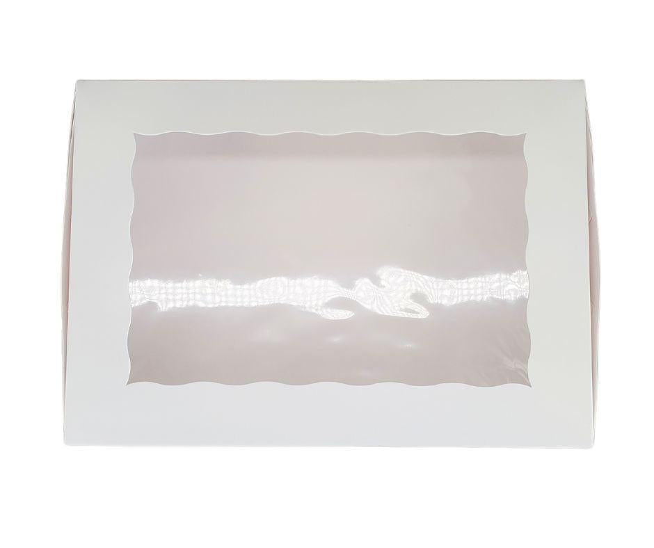 EB - 14 x 10 x 4 - Boîte à cupcakes avec fenêtre - Blanche - 5284A