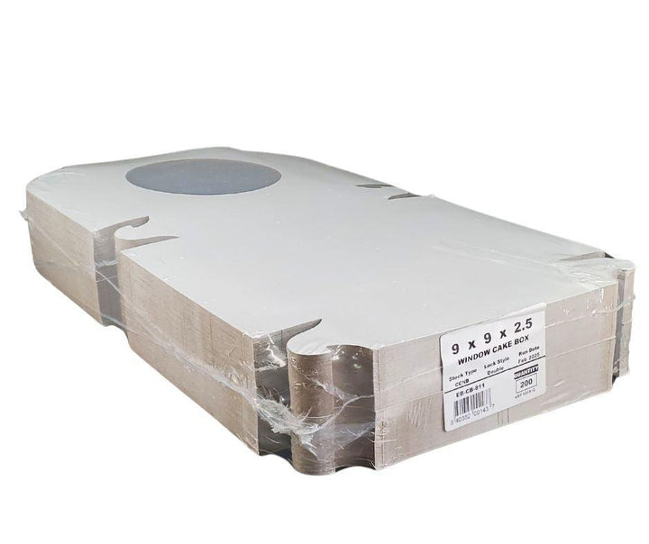 EB - Boîtes à gâteaux blanches - Avec fenêtre - 9x9x2.5 (Boîte à tarte)