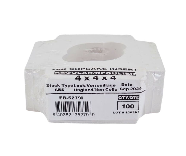 EB - 4 x 4 x 4 - Emplacement pour un seul cupcake - Blanc - 5279I