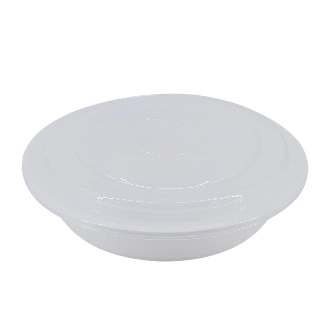 Value+ - 8" Plastic Container Sets - Round - White