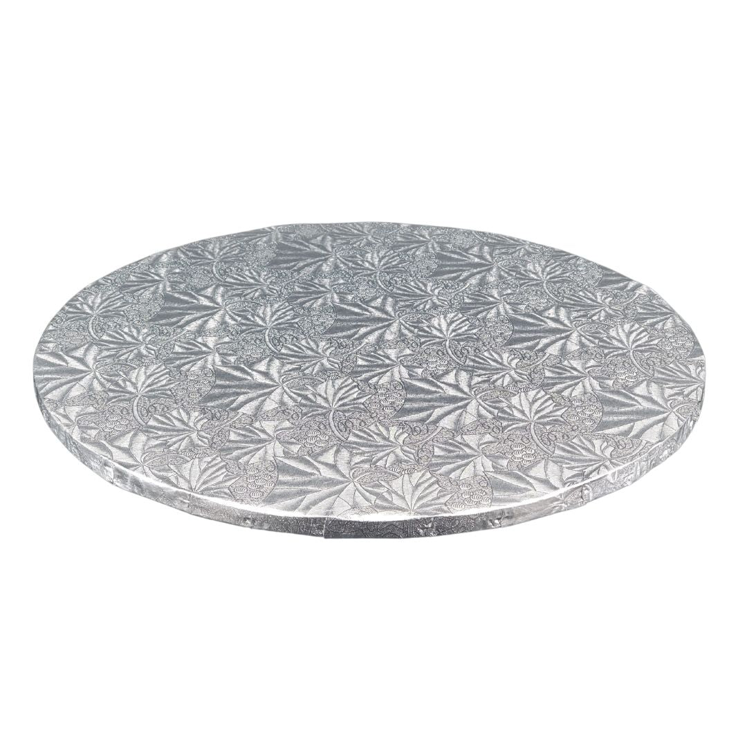 Enjay - Plateau à gâteau - Rond - Argenté - 14x1/2
