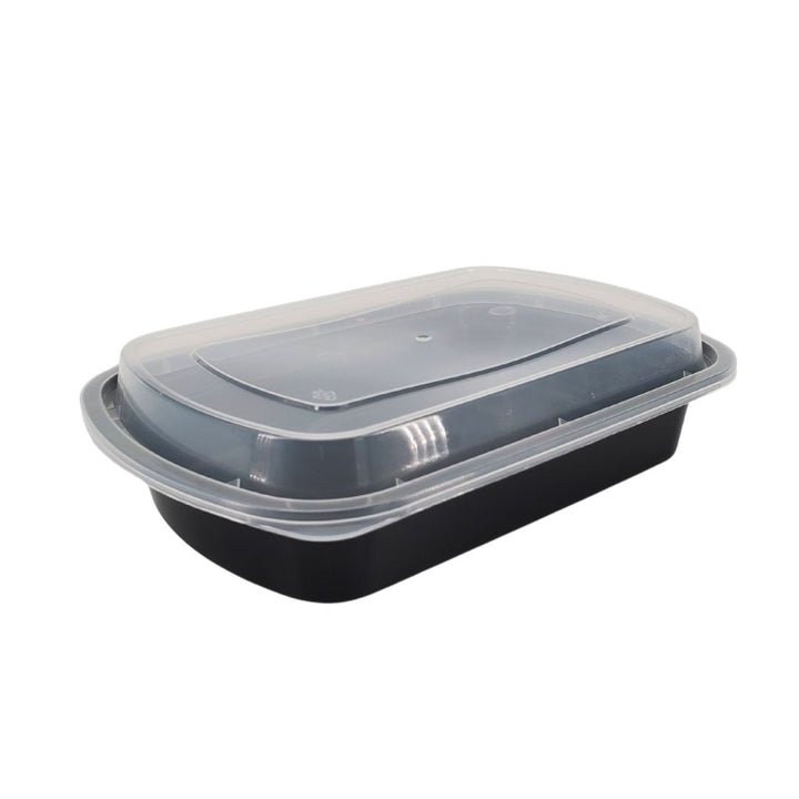 Rhino - Heavy 24oz Rectangular Combo Container - BLACK