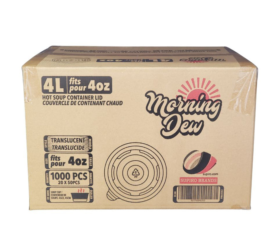 Morning Dew - Plastic Lids for 4 oz Paper Soup Container - 20 x 50 count