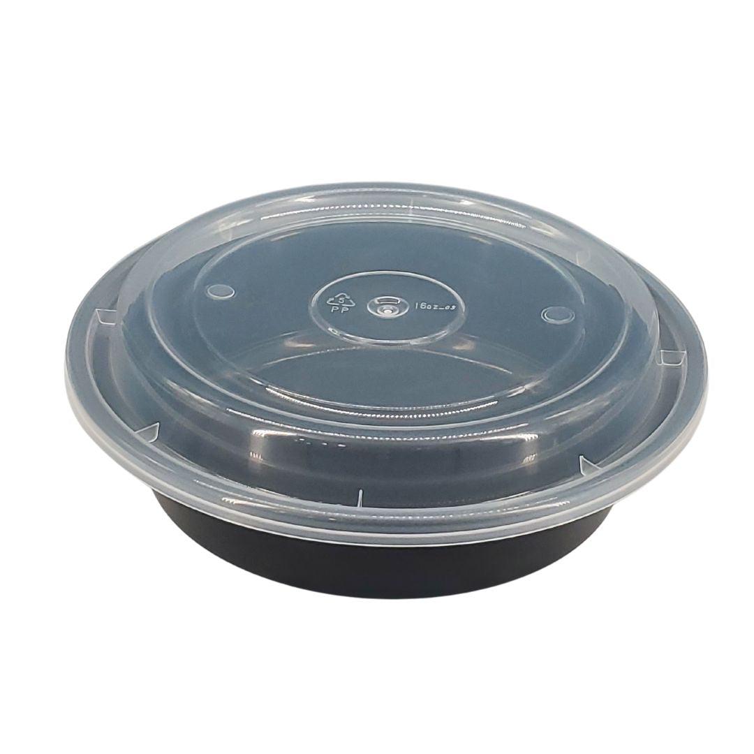 Rhino - Heavy 6" Round PP Combo Container - Black