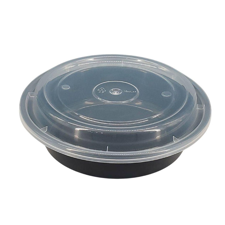 Rhino - Heavy 6" Round PP Combo Container - Black