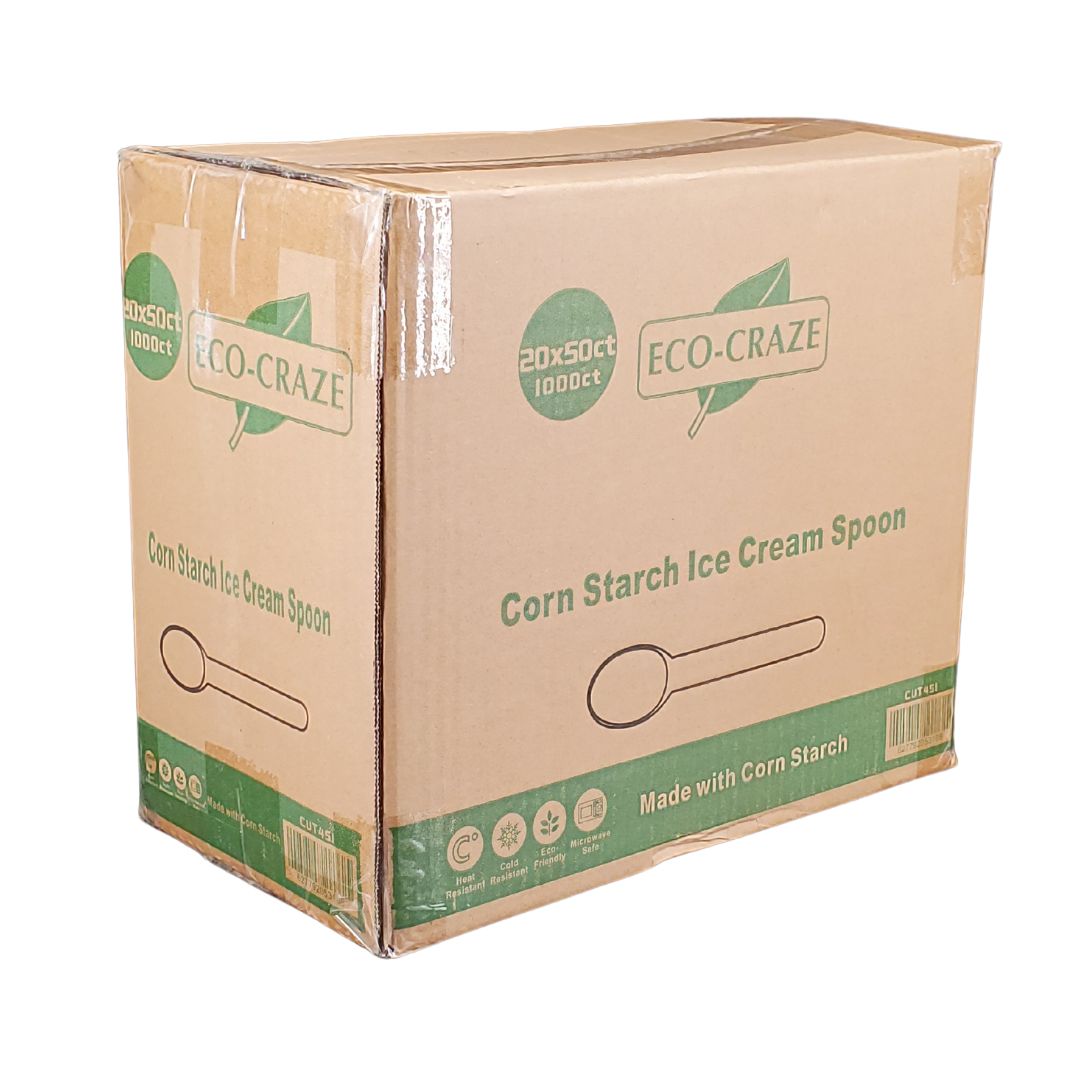 Eco-Craze - Corn Starch Ice Cream Spoon - 20 x 50 count