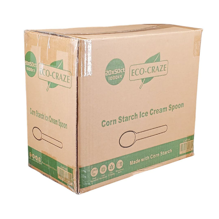 Eco-Craze - Corn Starch Ice Cream Spoon - 20 x 50 count