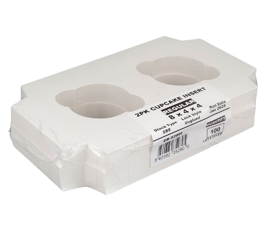 EB - 8 x 4 x 4 - 2 inserts pour cupcakes - Blanc - 5280I