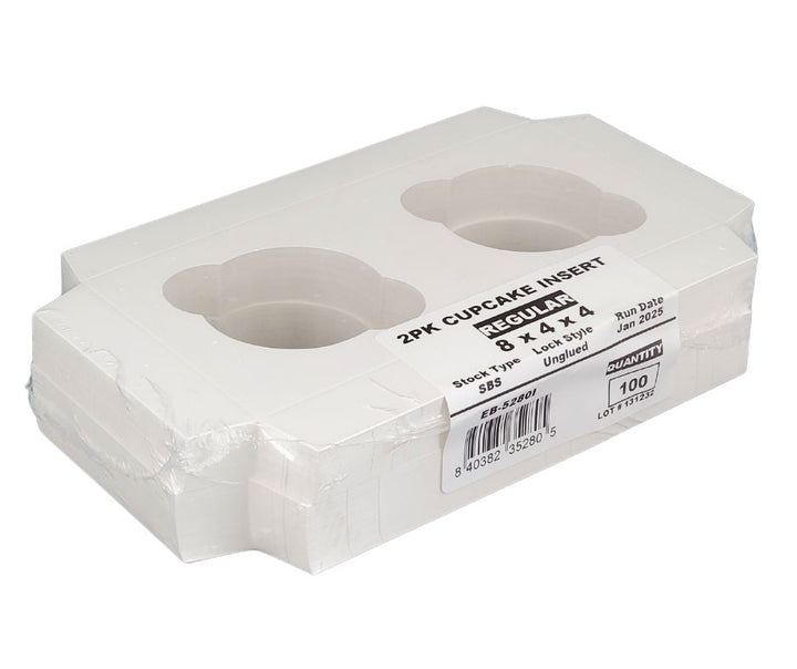 EB - 8 x 4 x 4 - 2 inserts pour cupcakes - Blanc - 5280I