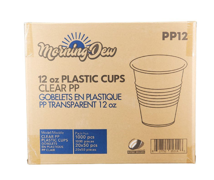 Morning Dew - 12oz Translucent Cups - Plastic - 20 x 50 count