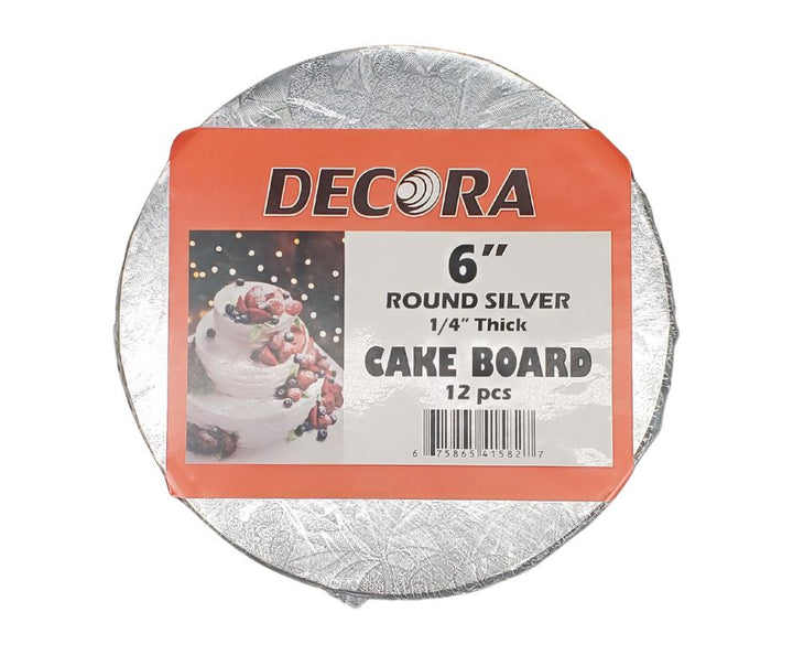 Decora - Plateau à gâteau - Rond - Argent - 6x1/4