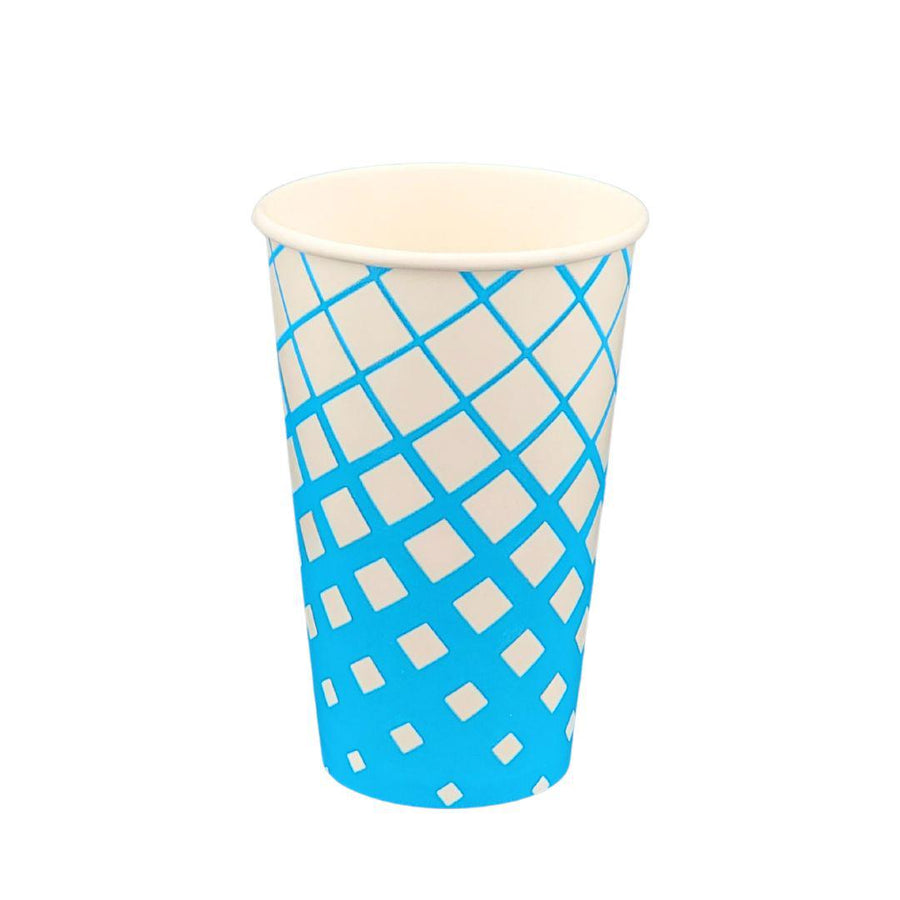 Morning Dew - 16oz Cold Paper Cups - Ice Blue Print - 20 x 25 count