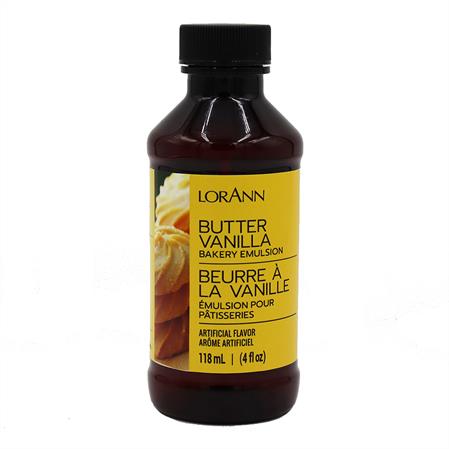 Butter Vanilla Bakery Emulsion Flavoring, 4 ounce bottle, Canadian Distributor