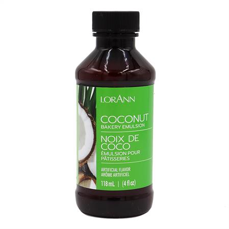 Coconut Bakery Emulsion Flavoring, 4 ounce bottle, Canadian Distributor