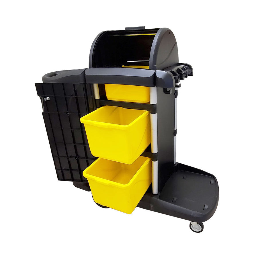High Security Janitorial Cart with Hood and Lock