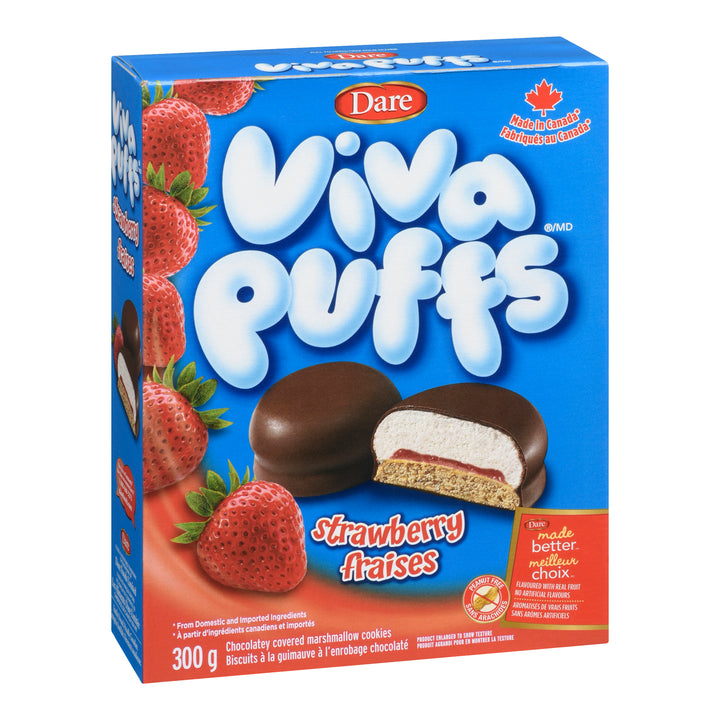 Cookie Strawberry Puffs Viva - 12 x 300 g - Dare - Restaurant and Foodservice Ingredients - Canadian Distribution