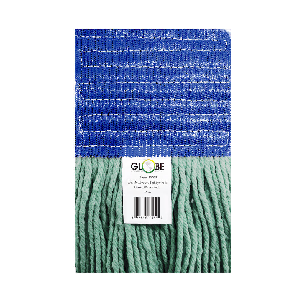Syn-Pro® Synthetic 5 Inch Wide Band Wet Green Looped End Mop - Sold By The Case
