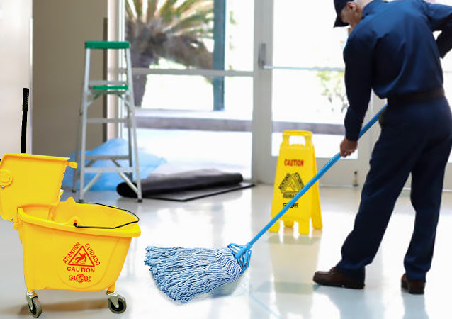 Syn-Pro® Synthetic Narrow Band Wet Blue Cut End Mop - Sold By The Case