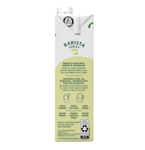 Pacific Foods Barista Series Pistachio Milk – 2 x 32 oz Plant-Based Beverage - Canadian Distribution - Ships Free Within Canada on Orders Above CAD $199