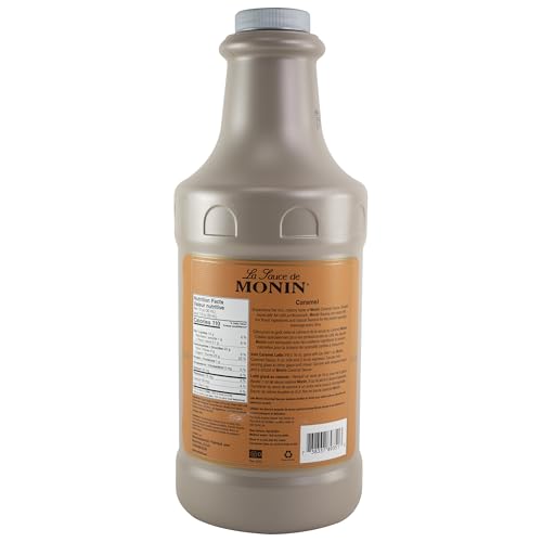 Monin Gourmet Caramel Sauce – Buttery & Rich Flavor for Coffee, Desserts & More, 64 oz – Gluten-Free, Non-GMO - Canadian Distribution - Ships Free Within Canada on Orders Above CAD $199