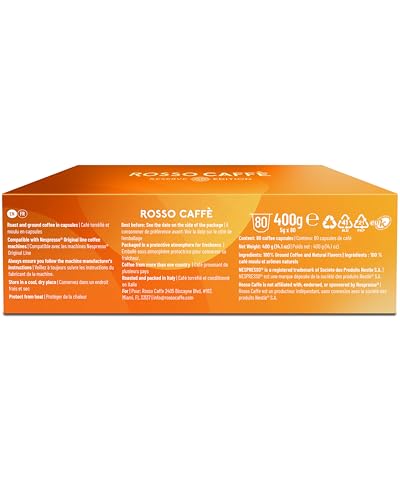 Rosso Caffè – Espresso Coffee Pods – Flavored Pack – 80 Pods