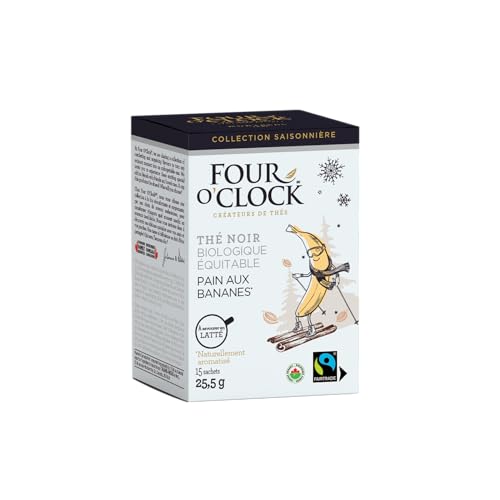 Banana Bread Black Tea - Organic Fair Trade, Holiday Collection, Low Caffeine, Natural & Sugar-Free, 2 x 15 Tea Bags - Canadian Distribution - Ships Free Within Canada on Orders Above CAD $199