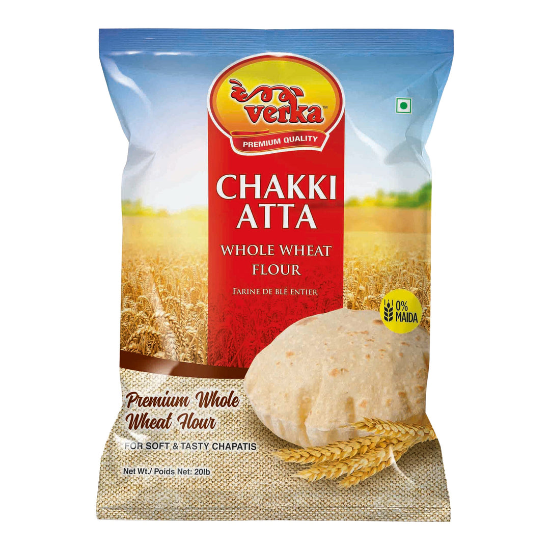 Verka Chakki Atta Whole Wheat Flour - 4 x 9.07 kg - Grocery and Food Items - Canadian Distribution - Ships Free Within Canada on Orders Above CAD $199