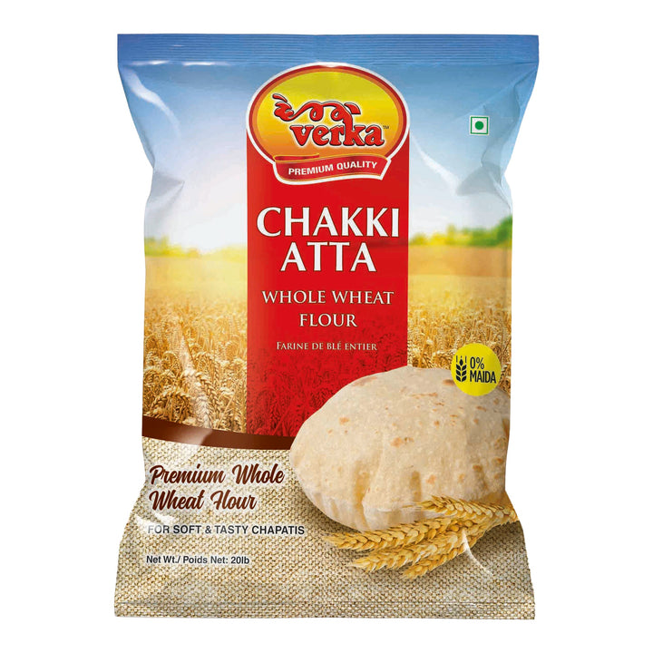 Verka Chakki Atta Whole Wheat Flour - 4 x 9.07 kg - Grocery and Food Items - Canadian Distribution - Ships Free Within Canada on Orders Above CAD $199