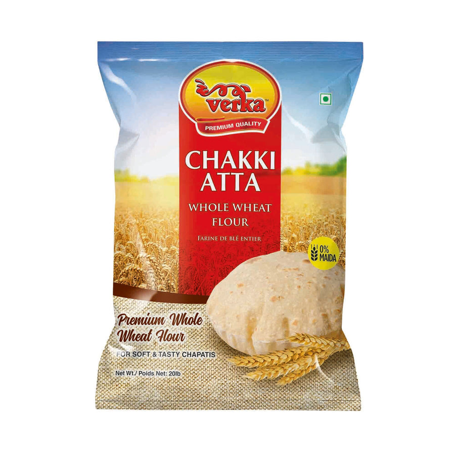 Verka Chakki Atta Whole Wheat Flour - 4 x 9.07 kg - Grocery and Food Items - Canadian Distribution