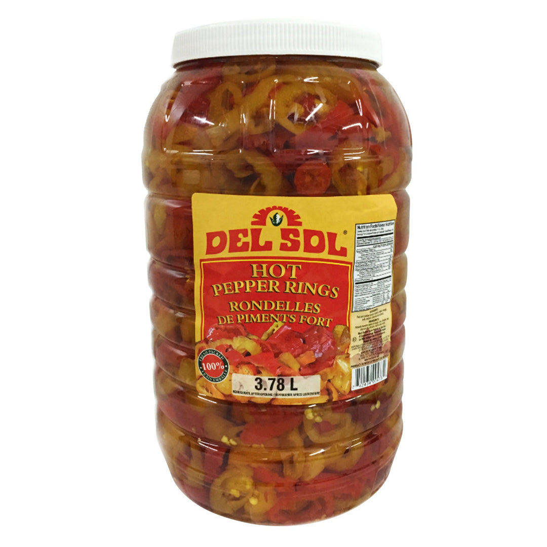 Del Sol Hot Pepper Rings - 4 x 3.78 L - Grocery and Food Items - Canadian Distribution