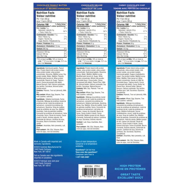 Bars Variety Pack - 72 × 50 g - Pure Protein - Canadian Distribution - Ships Free Within Canada on Orders Above CAD $199