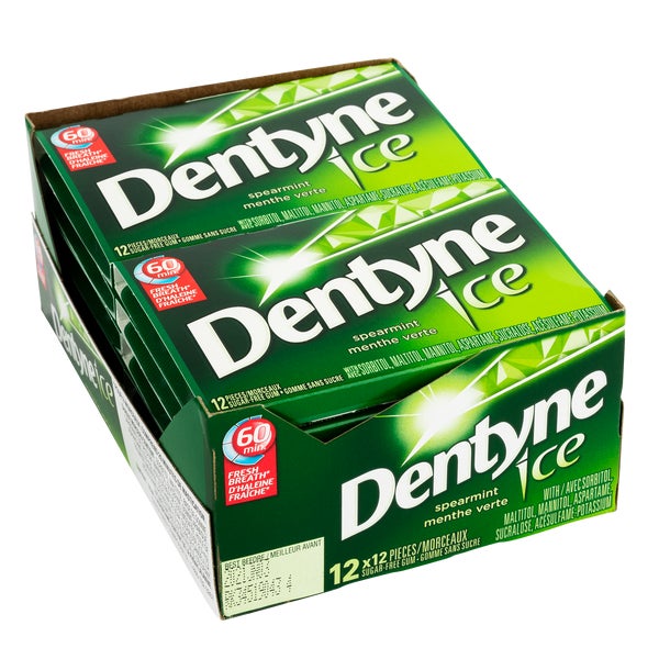 Ice Spearmint Sugar-free Gum - 48 x Packs - Dentyne - Canadian Distribution