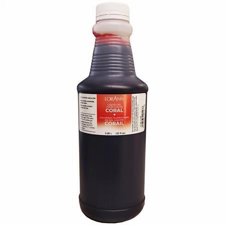 32oz coral liquid gel food coloring bottle