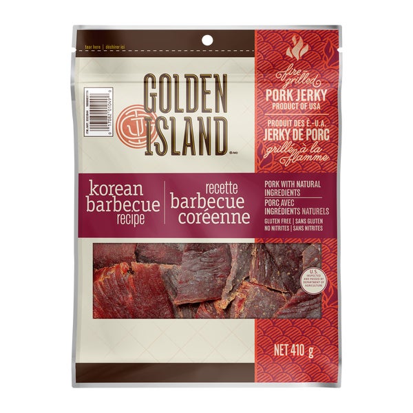 Korean Barbecue Pork Jerky - 4 x 410 g - Golden Island - Canadian Distribution