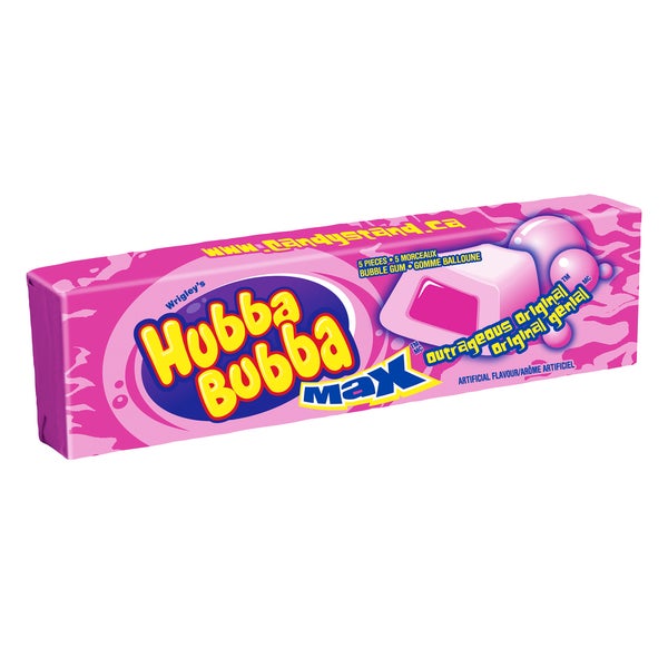 Max Original Gum - 72 x Packs of 5 - Hubba Bubba - Canadian Distribution