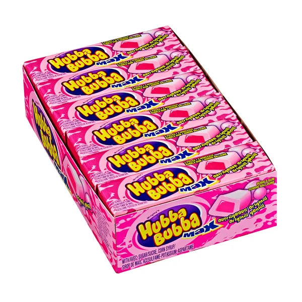 Chewing-gum Max Original - 72 paquets de 5 - Hubba Bubba - Distribution canadienne - Livraison gratuite au Canada pour les commandes de plus de 199 $ CA
