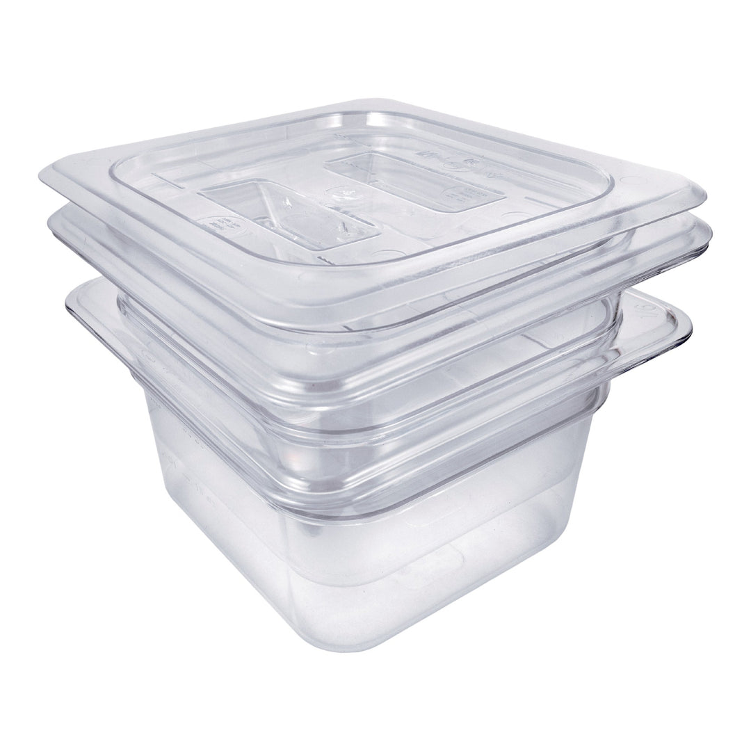 Sagetra 1/6 Size x 10.16 cm (4 in) Deep Polycarbonate Food Pan, 2 pack - Restaurant Equipment and Smallwares - Canadian Distribution