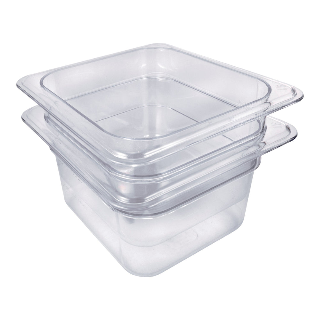 Sagetra 1/6 Size x 10.16 cm (4 in) Deep Polycarbonate Food Pan, 2 pack - Restaurant Equipment and Smallwares - Canadian Distribution