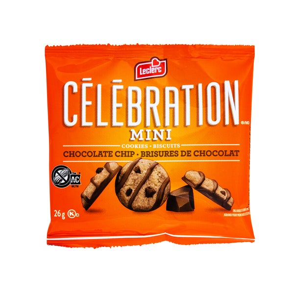 Celebration Mini Chocolate Chip Cookies - 120 x Packs - Leclerc - Canadian Distribution