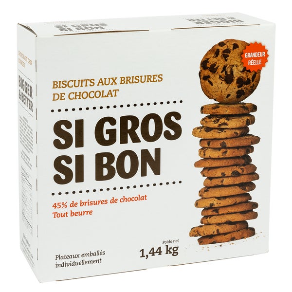 Chocolate Chip Cookies - 4 x 1.44 kg - Bigger and Better - Canadian Distribution