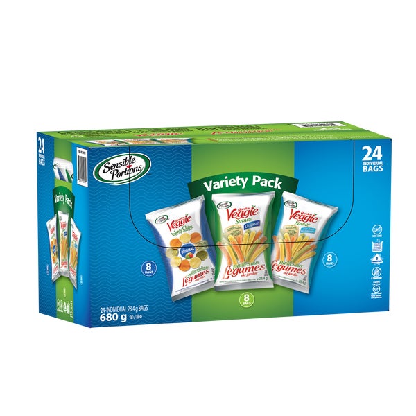 Garden Veggie Straws Variety Pack - 96 × 28 g - Sensible Portions - Canadian Distribution