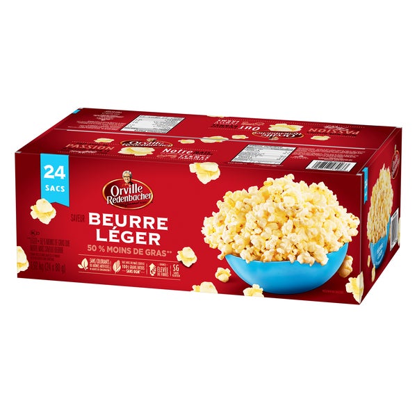 Gourmet Light Buttery Popcorn - 96 × 80 g - Orville Redenbacher’s - Canadian Distribution